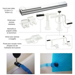 Bâches Et Couvertures De Sécurité Pour Piscines Enrouleur Bâche Bulles Solaris 2 Kokido Piscine Hors Sol Avec 10 Sangles -Espace vert et piscine Boutique accessoires enrouleur pisci