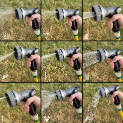 Lance Et Pistolet D'arrosage Pistolet D'arrosage Multi Jets 9 Jets Bi Matière Techn'O Fitt Noir Gris -Espace vert et piscine Boutique arrosage2