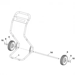 Dévidoir Axe Roues Dévidoir 2 Roues Edia Diamètre 20 Mm Longueur 710 Mm Acier -Espace vert et piscine Boutique devidoir axe de roue