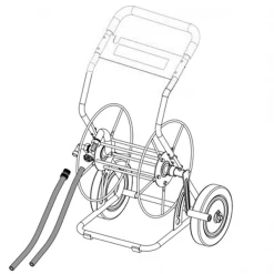 Dévidoir Dévidoir Métallique 2 Roues Pleines Edia Tuyau Arrosage 55m Noir Vert -Espace vert et piscine Boutique devidoir edia 2 roues vue eclatee