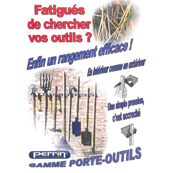 Perrin Outillage De Jardinier Porte Outils Sur Rail Longueur 900mm Avec 2 Crochets Et 3 Crochets 3 Perrin Outillage De Jardinier Porte Outils Sur Rail Longueur 900mm Avec 2 Crochets Et 3 Crochets