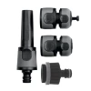 Fitt Lance Et Pistolet D'arrosage Ensemble 4 Pièces Arrosage Lance Raccords 19mm Plastique Bi-matière Noir -Espace vert et piscine Boutique kit 5 pieces lance 15mm