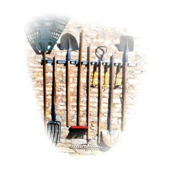 Outillage De Jardinier Porte Outils Sur Rail Perrin 500mm Avec 3 Crochets | Quincaillerie Pro -Espace vert et piscine Boutique porte outils rangement