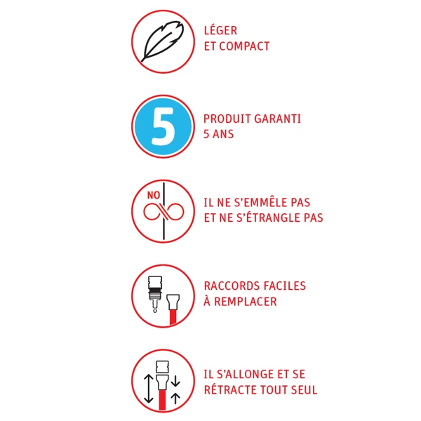 Tuyau D'eau Tuyau D'arrosage Extensible Et Accessoires Fitt Yoyo Go 10 Mètres Rouge 6 Tuyau D'eau Tuyau D'arrosage Extensible Et Accessoires Fitt Yoyo Go 10 Mètres Rouge – Image 4