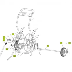 Dévidoir Axe Roues Dévidoir 2 Roues Edia Diamètre 20 Mm Longueur 710 Mm Acier -Espace vert et piscine Boutique vue eclatee 14 devidoir 2ro
